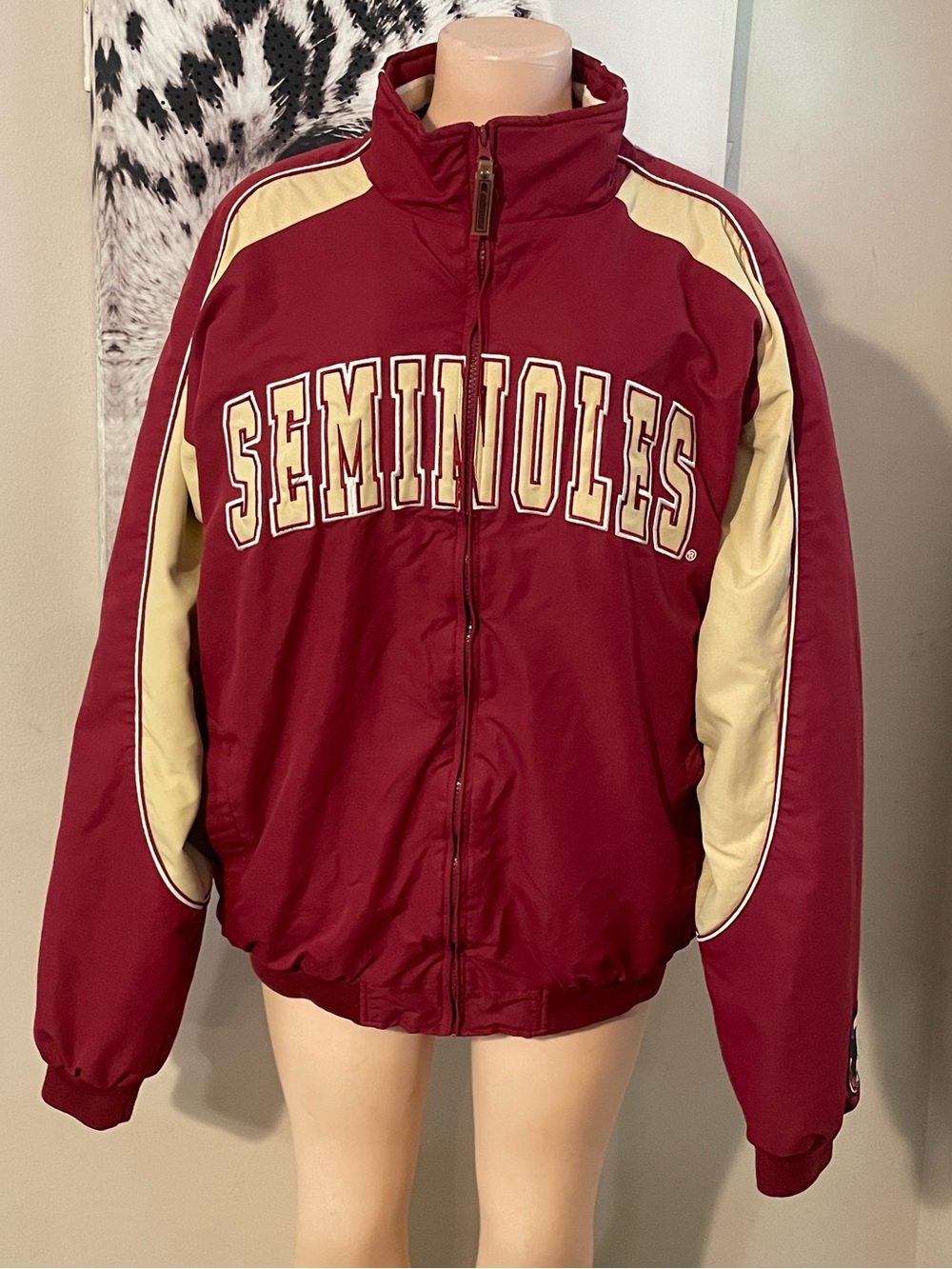 Vintage colosseum athletics FL Seminoles football Women's Burgundy Team Jacket